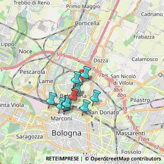 Mappa Via Bruno Arnaud, 40128 Bologna BO, Italia (1.42333)