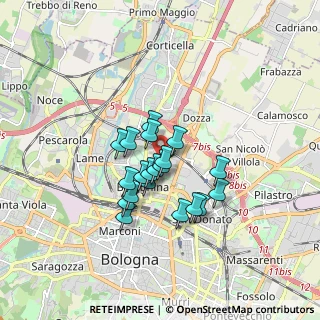 Mappa Via Bruno Arnaud, 40128 Bologna BO, Italia (1.2625)