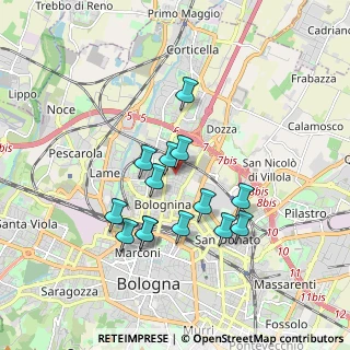 Mappa Via di Saliceto, 40128 Bologna BO, Italia (1.56071)