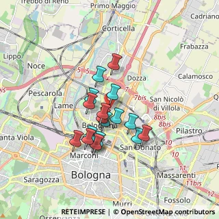 Mappa Via Bartolomeo Passarotti, 40128 Bologna BO, Italia (1.35111)