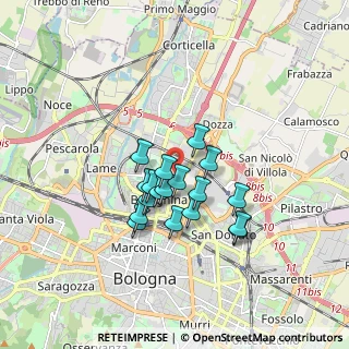 Mappa Via Bartolomeo Passarotti, 40128 Bologna BO, Italia (1.27722)