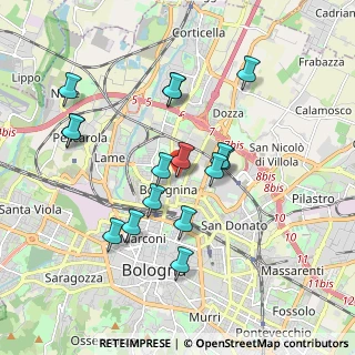 Mappa Romagna, 40128 Bologna BO, Italia (1.765)