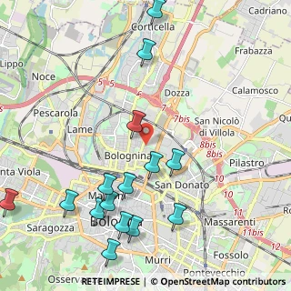 Mappa Via Francesco Arcangeli, 40128 Bologna BO, Italia (2.57067)