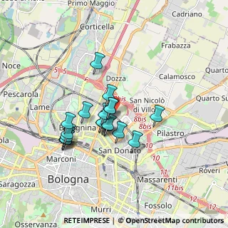 Mappa Via Tazio Nuvolari, 40128 Bologna BO, Italia (1.388)