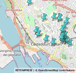 Mappa Via Tigellio, 09123 Cagliari CA, Italia (1.2275)