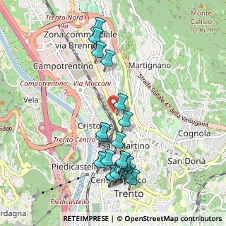 Mappa Via del Brennero, 38123 Trento TN, Italia (1.058)