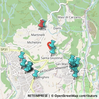 Mappa Località S. Giustina, 38050 Telve TN, Italia (0.6125)