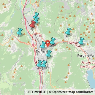 Mappa Via della Meridiana, 38122 Trento TN, Italia (3.78364)