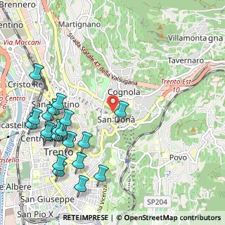 Mappa Via della Meridiana, 38122 Trento TN, Italia (1.304)