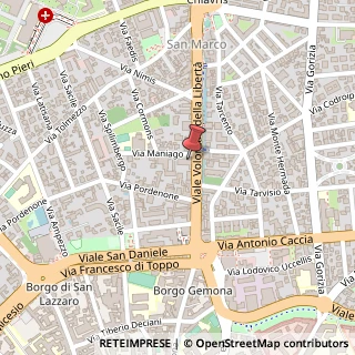 Mappa Via Maniago, 2, 33100 Udine, Udine (Friuli-Venezia Giulia)