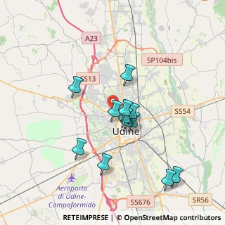 Mappa Via Aonez, 33100 Udine UD, Italia (3.13917)