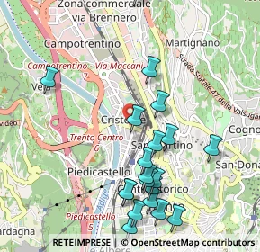 Mappa Piazza Generale Antonio Cantore, 38121 Trento TN, Italia (1.093)