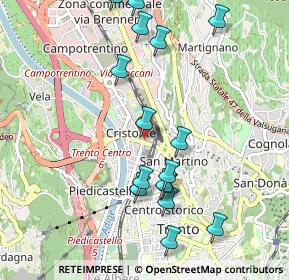 Mappa Piazza General Cantore, 38121 Trento TN, Italia (1.165)