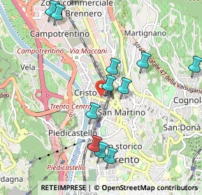 Mappa Piazza General Cantore, 38121 Trento TN, Italia (1.08333)