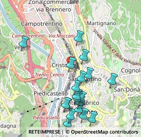 Mappa Piazza General Cantore, 38121 Trento TN, Italia (1.08)