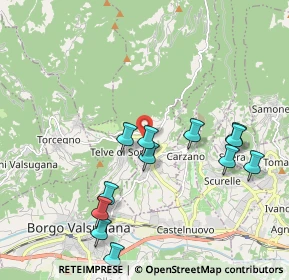 Mappa Via degli Alpini, 38050 Telve TN, Italia (2.07833)
