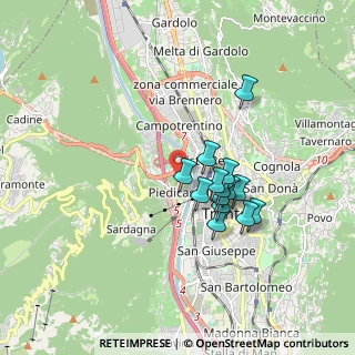 Mappa Via Brescia, 38122 Trento TN, Italia (1.35071)