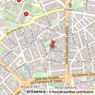 Mappa Via Maniago, 27, 33100 Udine, Udine (Friuli-Venezia Giulia)