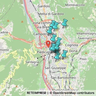 Mappa Via Dòs Trento, 38121 Trento TN, Italia (1.06786)