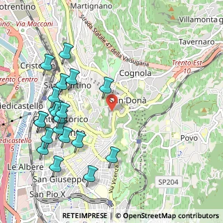 Mappa Via per l'Osservatorio, 38100 Trento TN, Italia (1.2155)