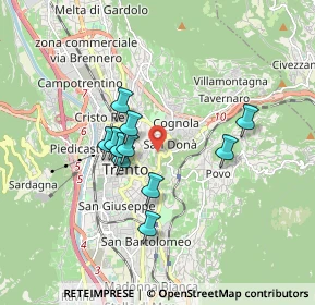 Mappa Via per l'Osservatorio, 38100 Trento TN, Italia (1.37091)