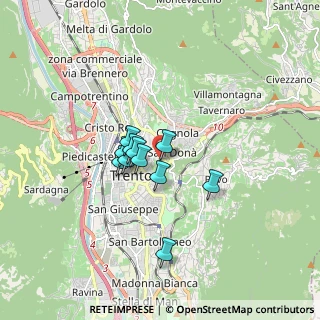 Mappa Via per l'Osservatorio, 38100 Trento TN, Italia (1.11091)