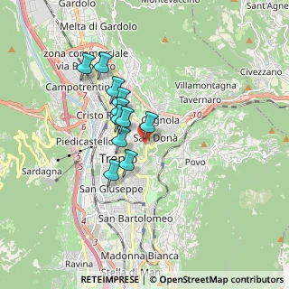 Mappa Via per l'Osservatorio, 38100 Trento TN, Italia (1.29273)