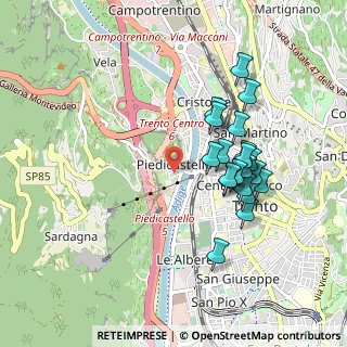 Mappa Via Verruca, 38122 Trento TN, Italia (0.8565)