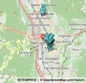 Mappa Via Cristoforo Busetti, 38121 Trento TN, Italia (1.02692)