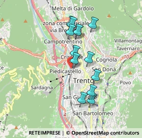 Mappa Via Cristoforo Busetti, 38121 Trento TN, Italia (1.55769)