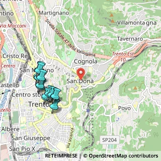 Mappa Localita' San Dona', 38122 Trento TN, Italia (1.1065)