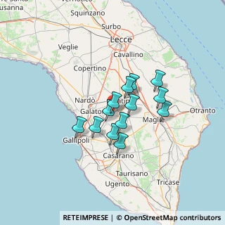 Mappa Via Tre Masserie, 73020 Cutrofiano LE, Italia (9.96538)