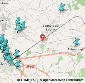 Mappa Case sparse, 73020 Bagnolo del Salento LE, Italia (3.7185)