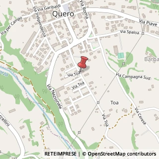 Mappa Via Toa, 14, 32030 Quero Vas, Belluno (Veneto)