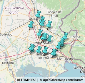 Mappa Via dei Carpini, 33057 Palmanova UD, Italia (10.388)