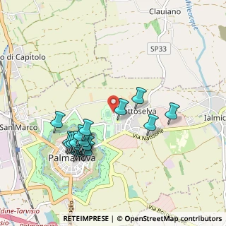 Mappa Via dei Carpini, 33057 Palmanova UD, Italia (0.9715)