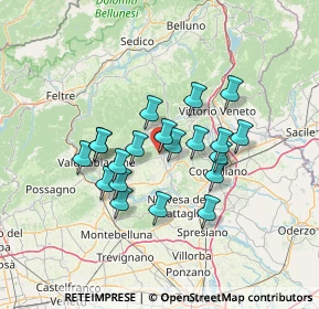 Mappa Via Alessandro de Toffoli, 31010 Farra di Soligo TV, Italia (10.92)