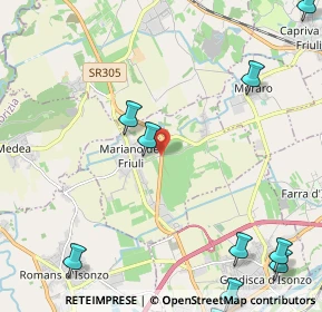 Mappa S.R. 305 Ver. Km 5+200, 34070 Mariano del Friuli GO, Italia (3.53692)