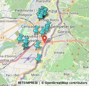 Mappa Stazione Confinaria S. Andrea, 34170 Gorizia GO, Italia (1.785)