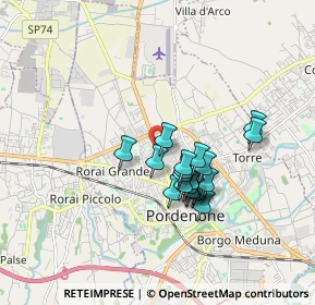 Mappa Via Montereale, 33170 Pordenone PN, Italia (1.3415)