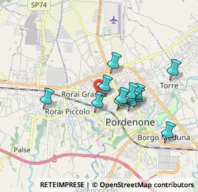 Mappa Viale Michelangelo Grigoletti, 33070 Pordenone PN, Italia (1.425)