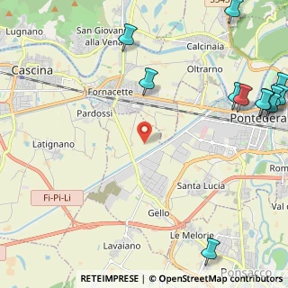 Mappa Via di Curigliana, 56025 Pontedera PI, Italia (3.5375)