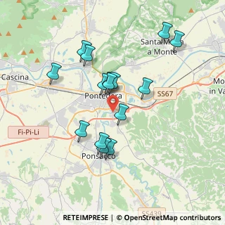 Mappa Via Francesco Baracca, 56025 Pontedera PI, Italia (3.45133)