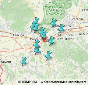 Mappa Via delle Castelline Braccio Ovest, 56025 Pontedera PI, Italia (5.3425)