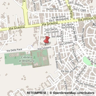 Mappa Via Cimitero, 116, 70022 Altamura, Bari (Puglia)