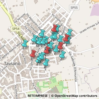 Mappa Via Leghe Contadine, 73057 Taviano LE, Italia (0.15556)
