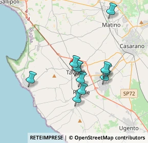 Mappa Via Gioacchino Rossini, 73057 Taviano LE, Italia (3.07727)