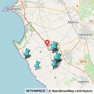 Mappa Via Samuele Morse, 73057 Taviano LE, Italia (3.59933)