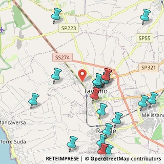 Mappa Via Vittorio Bachelet, 73057 Taviano LE, Italia (2.777)