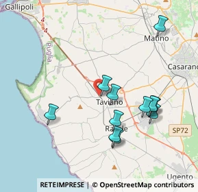 Mappa Via Felice Matteucci, 73057 Taviano LE, Italia (4.04909)